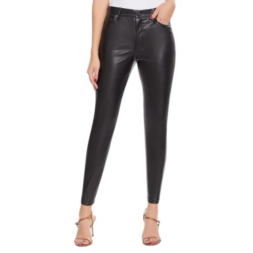 Sam Edelman High Rise Skinny Ankle Black Faux Leather Pants Jeans